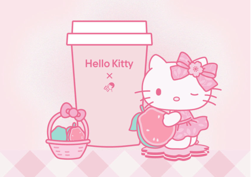 ?喜茶再攜手Hello Kitty，推出全新芭樂粉聯(lián)名定制形象