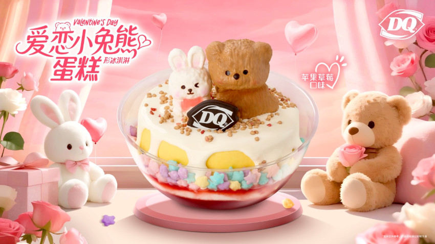 DQ七夕打造“愛戀小兔熊”掌心蛋糕冰淇淋